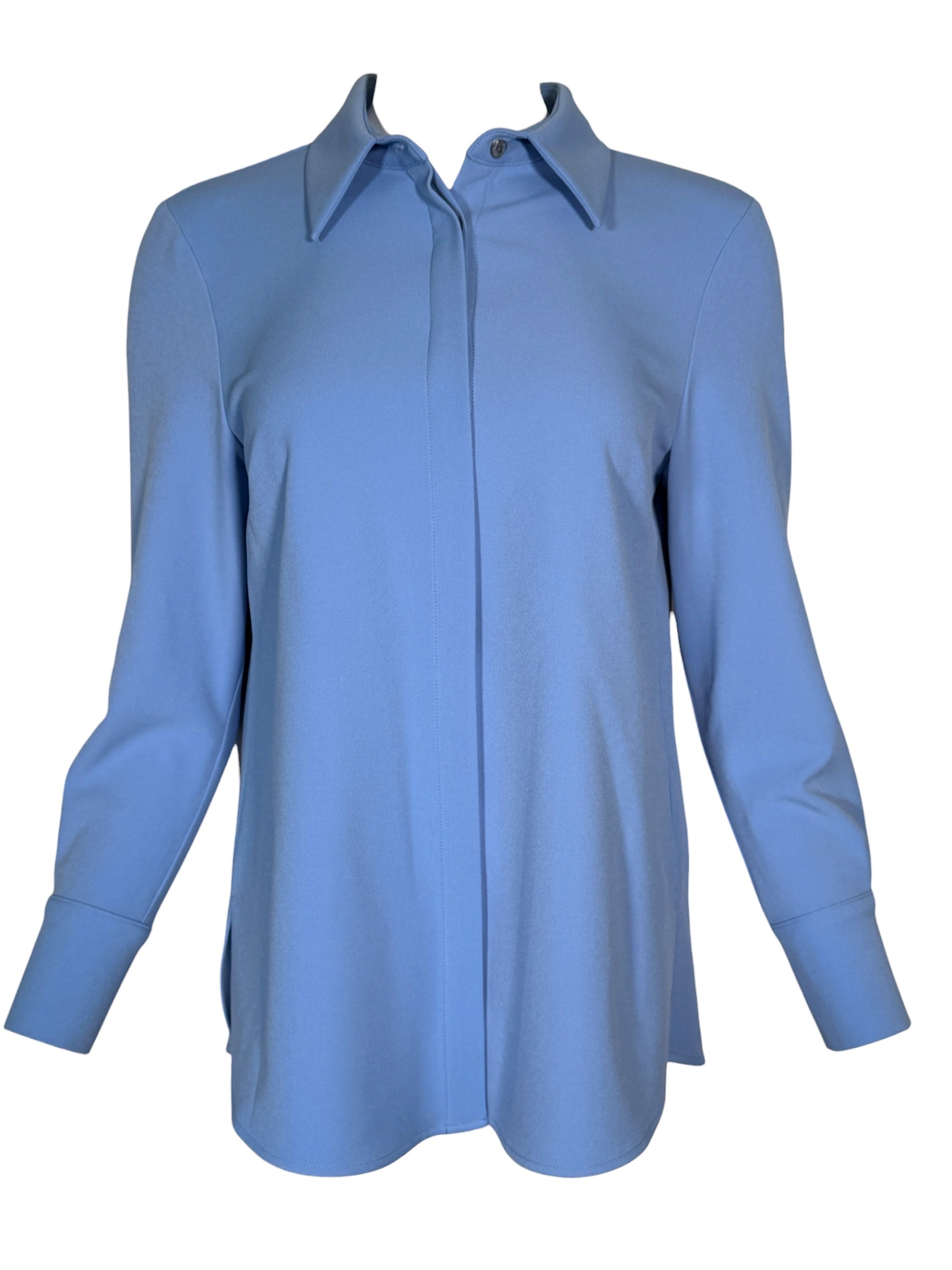 ESTELLE AND FINN PLEAT BACK SHIRT - CORNFLOWER BLUE