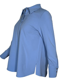 ESTELLE AND FINN PLEAT BACK SHIRT - CORNFLOWER BLUE