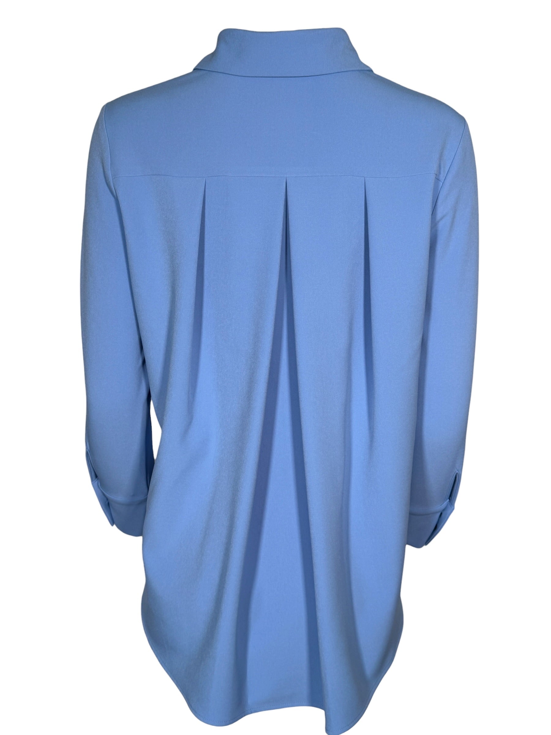 ESTELLE AND FINN PLEAT BACK SHIRT - CORNFLOWER BLUE