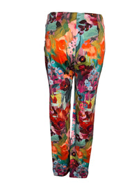 ESTELLE AND FINN FRONT ZIP ANKLE PANT - MULTI FLORAL