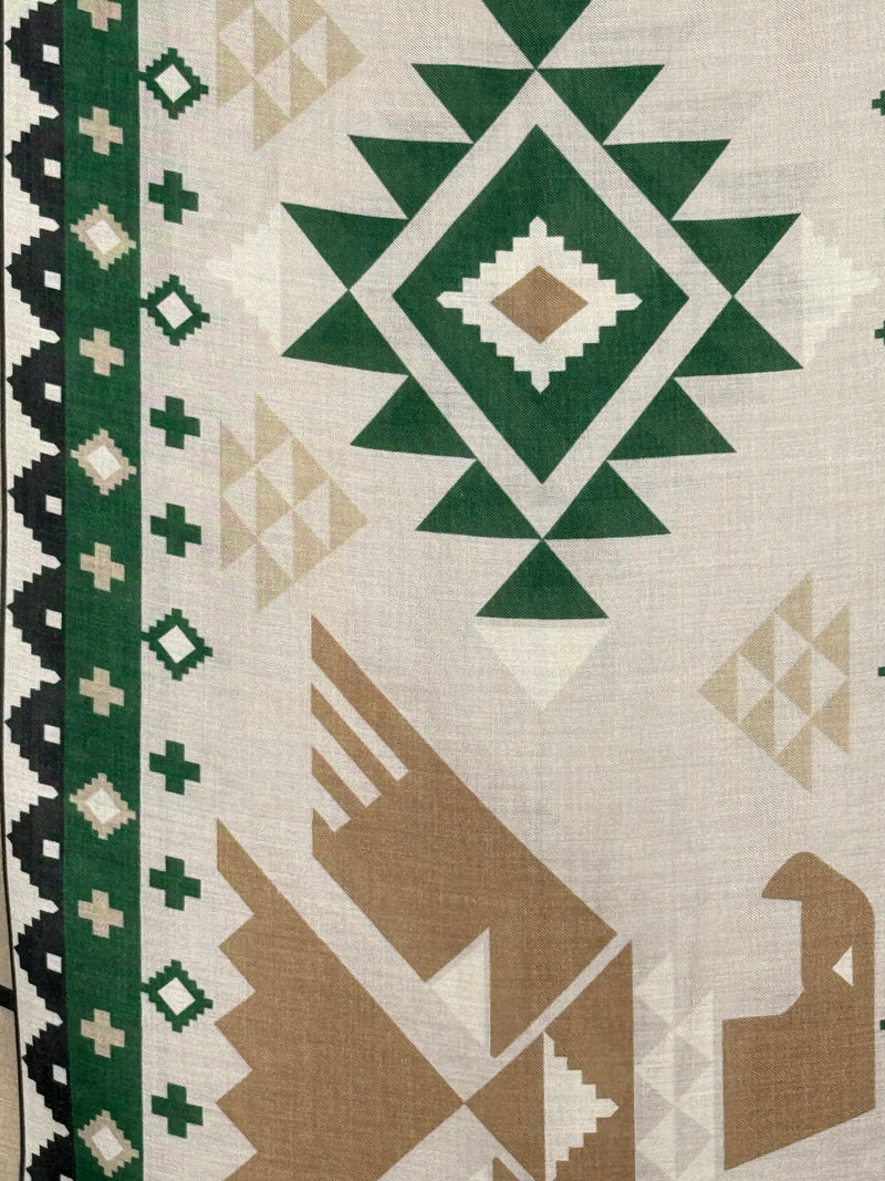 CALABRESE 1924 CASHMERE BLEND SCARF - GREEN EAGLE