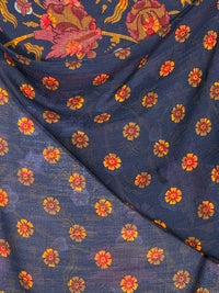 CALABRESE 1924 DOUBLE FACE WOOL SCARF - NAVY MEADOW