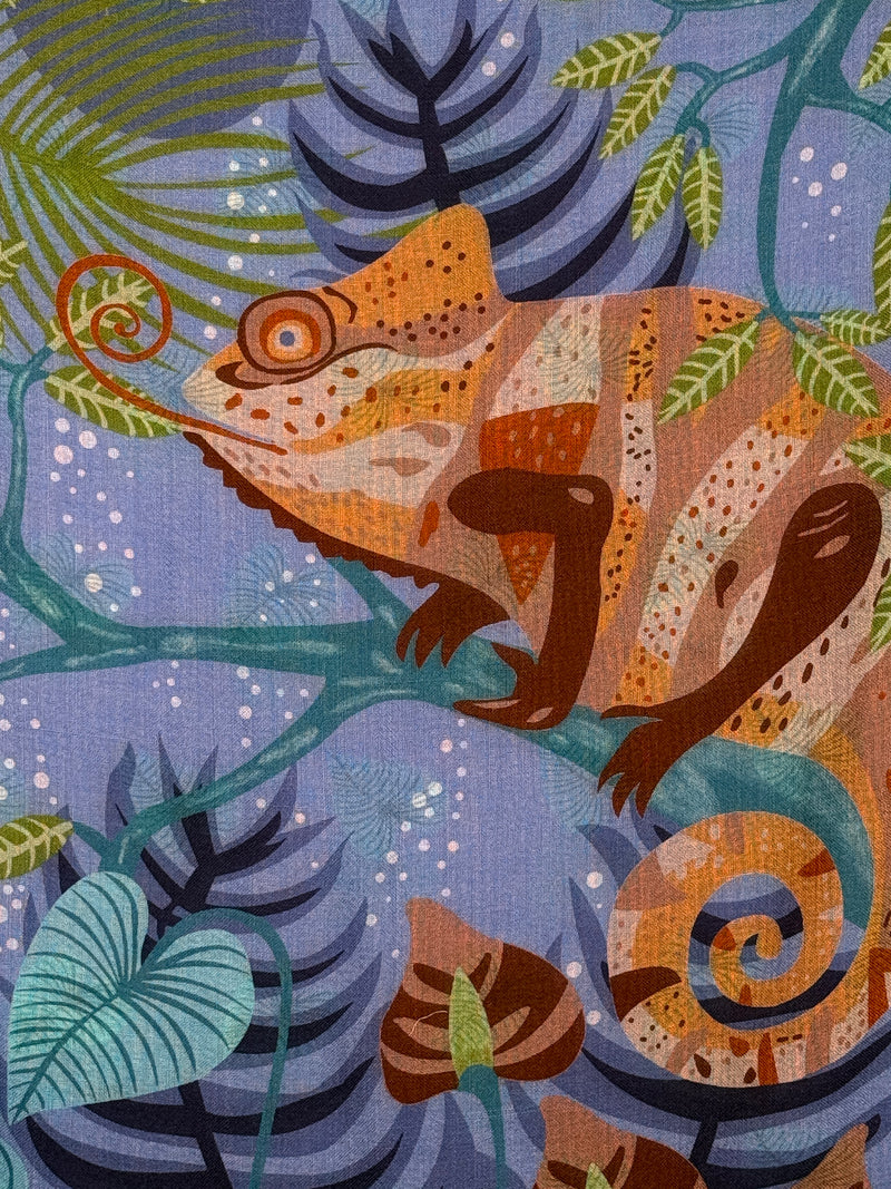 CALABRESE 1924 DOUBLE FACE WOOL SCARF - BLUE CHAMELEON