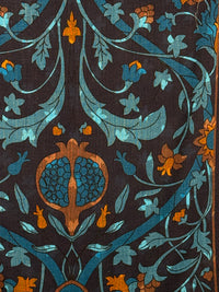 CALABRESE 1924 DOUBLE FACE WOOL SCARF - NAVY POMEGRANATE