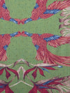 CALABRESE 1924 DOUBLE FACE WOOL SCARF - GREEN PHOENIX