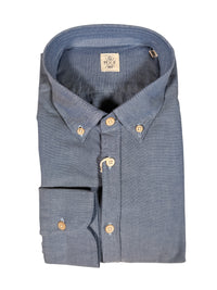 GMF 965 MEN'S COTTON SPORT SHIRT - NAVY SUMMER OXFORD