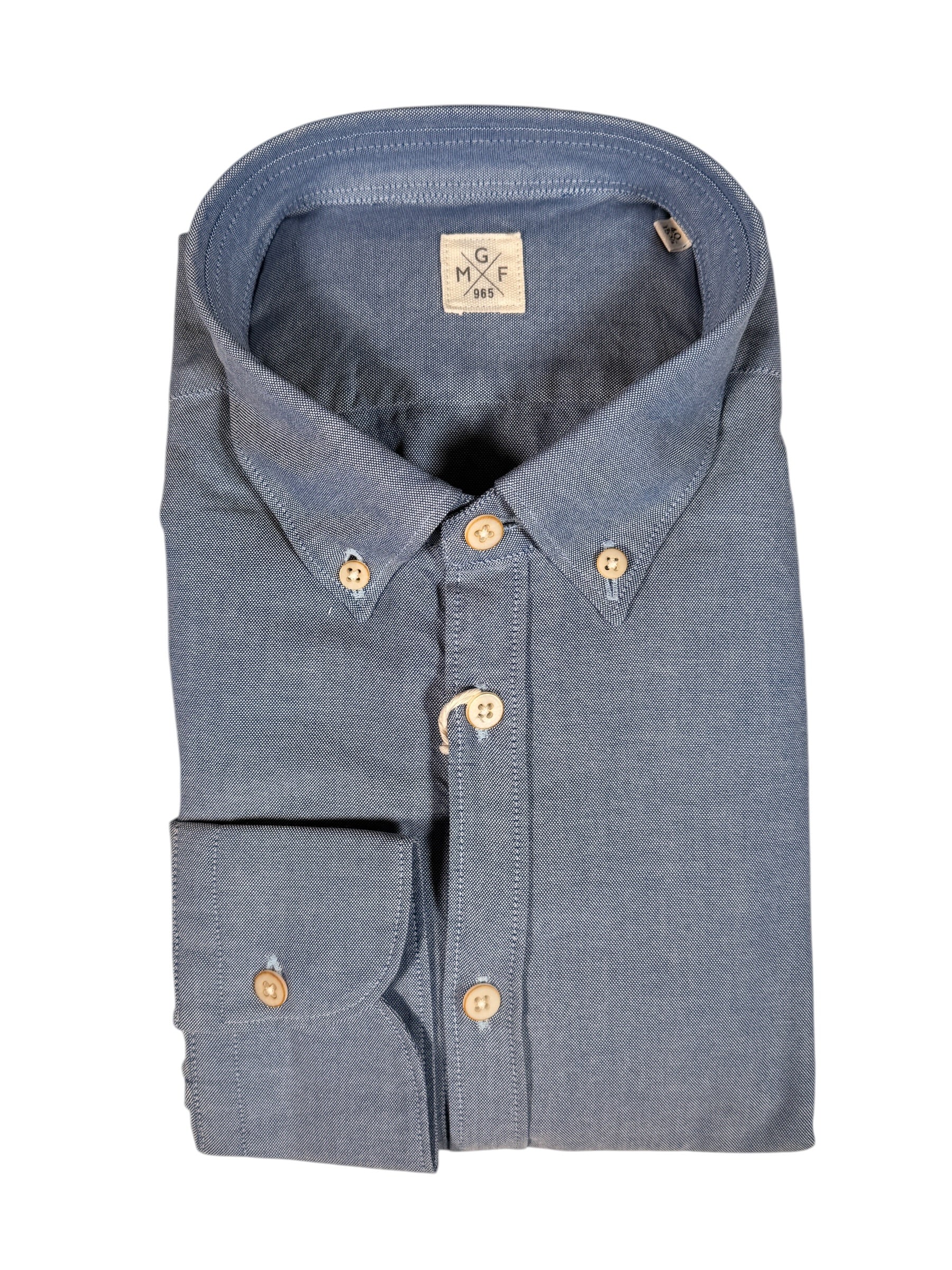 GMF 965 MEN'S COTTON SPORT SHIRT - NAVY SUMMER OXFORD