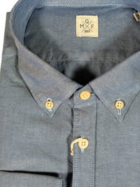 GMF 965 MEN'S COTTON SPORT SHIRT - NAVY SUMMER OXFORD