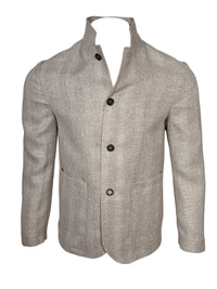 MAURIZIO BALDASSARI DETAIL STAND COLLAR JACKET - GREY