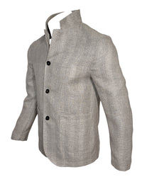 MAURIZIO BALDASSARI DETAIL STAND COLLAR JACKET - GREY