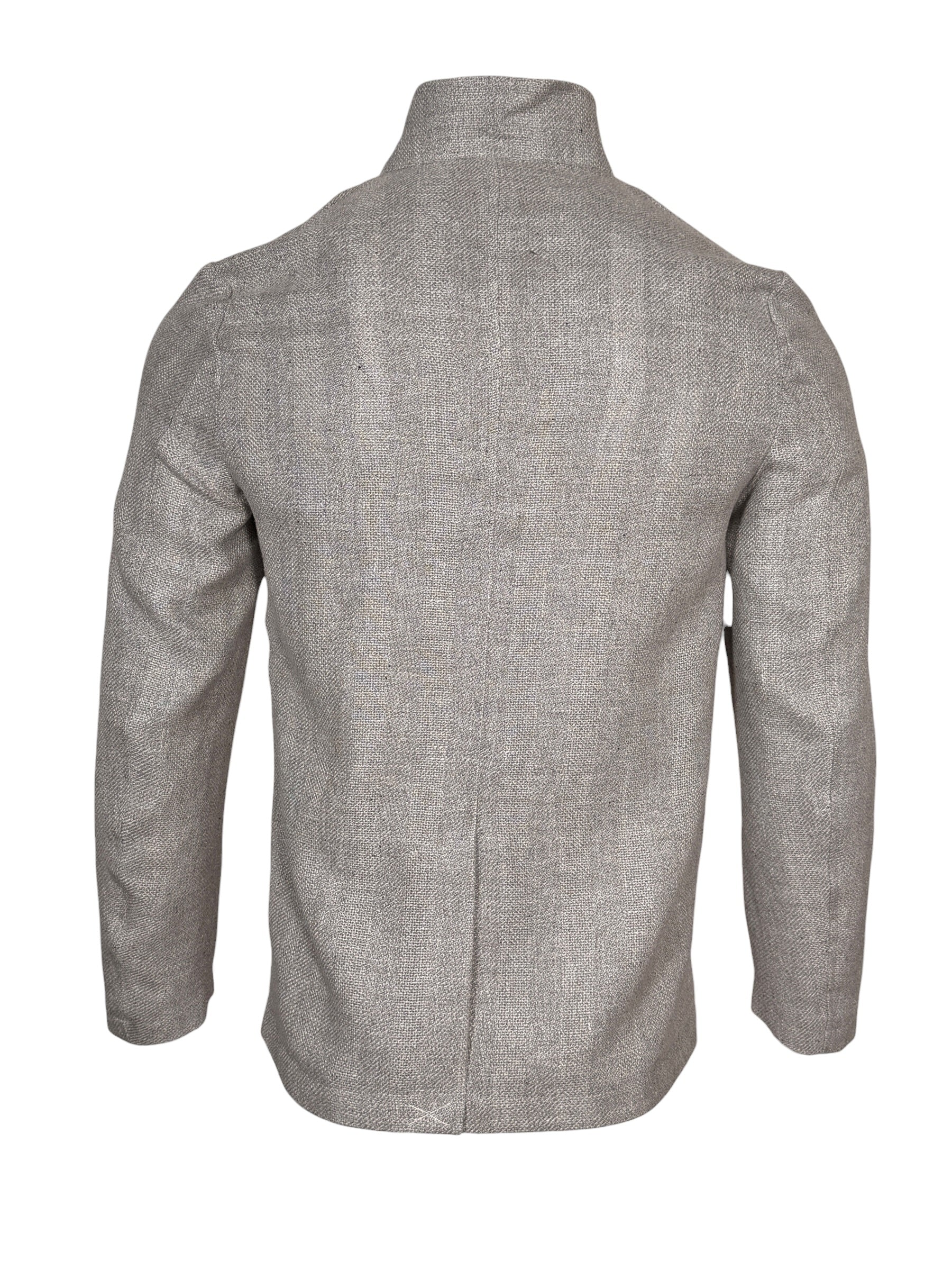 MAURIZIO BALDASSARI DETAIL STAND COLLAR JACKET - GREY