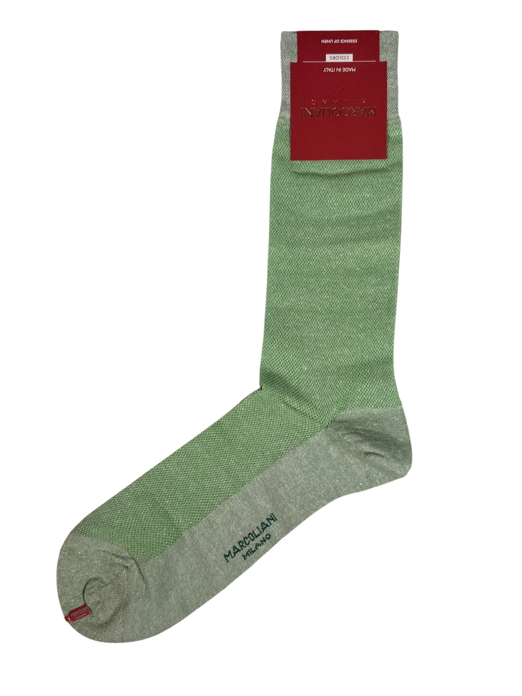 MARCOLIANI LINEN & COTTON PIQUE SOCK - APPLE