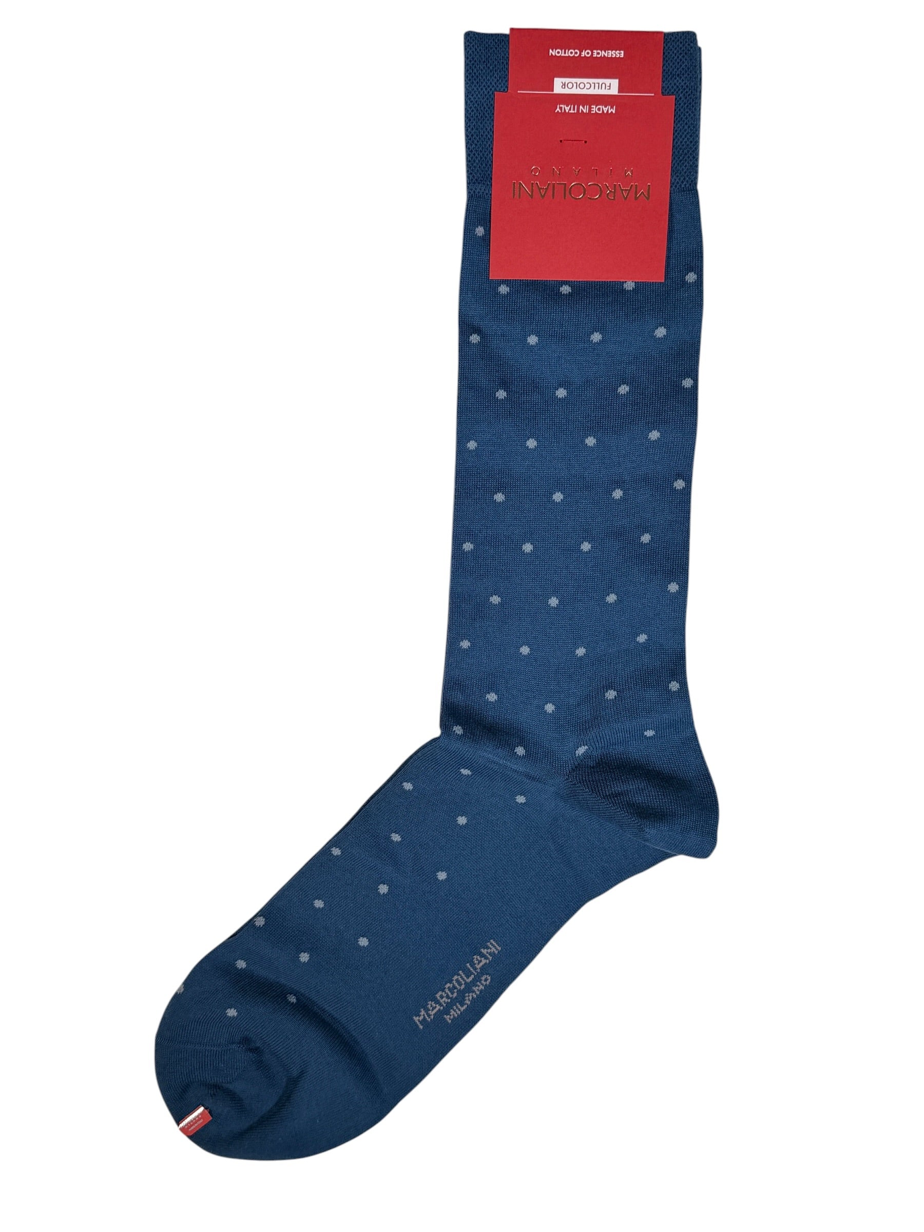 MARCOLIANI POLKA DOT CALF SOCK - OCEAN