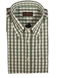 BUTTON DOWN SPORT SHIRT - OLIVE CHECK PLAID