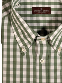 BUTTON DOWN SPORT SHIRT - OLIVE CHECK PLAID