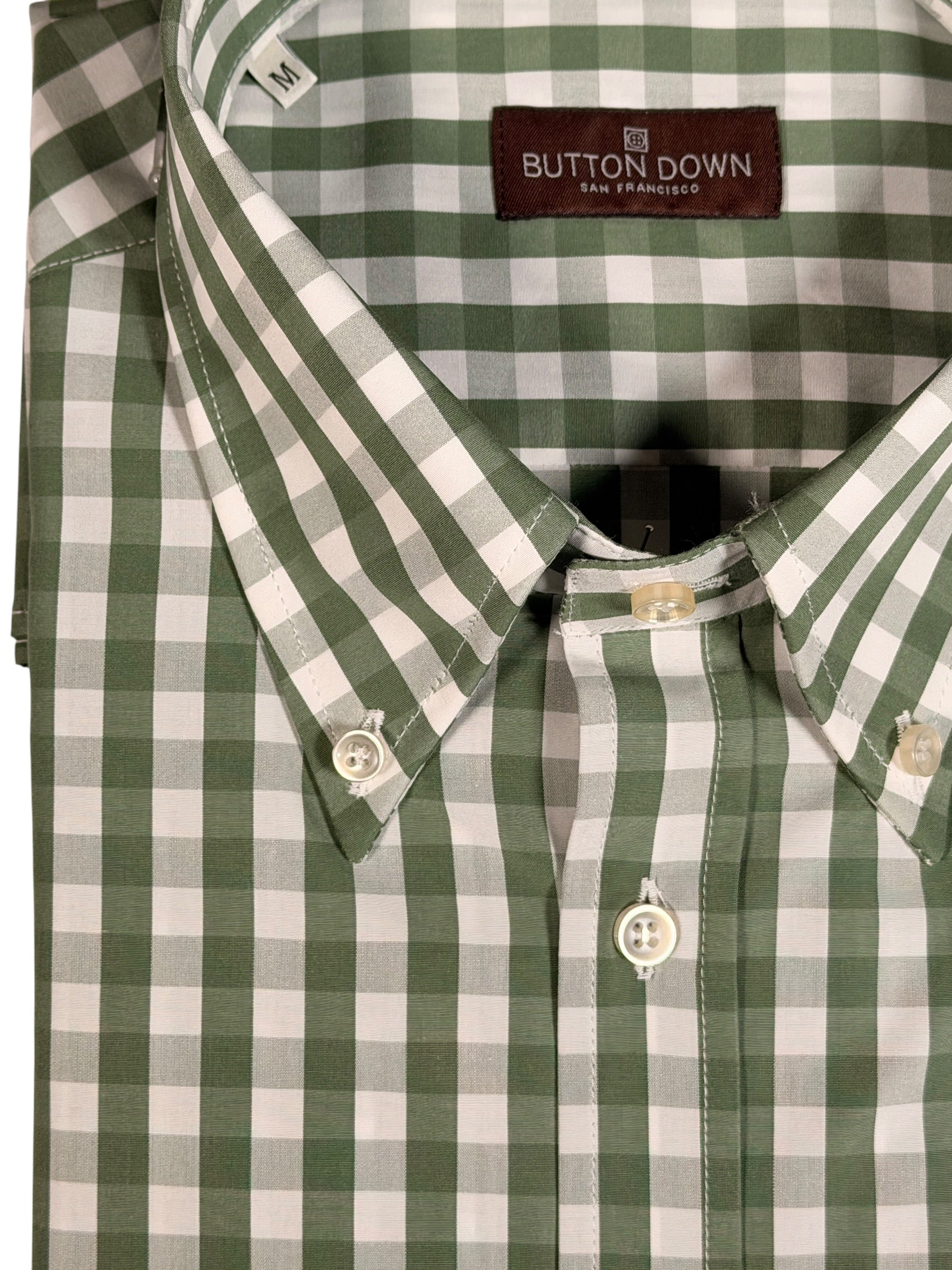 BUTTON DOWN SPORT SHIRT - OLIVE CHECK PLAID