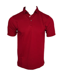 BUTTON DOWN MEN'S TECH PIQUE POLO - SOLID BURGUNDY