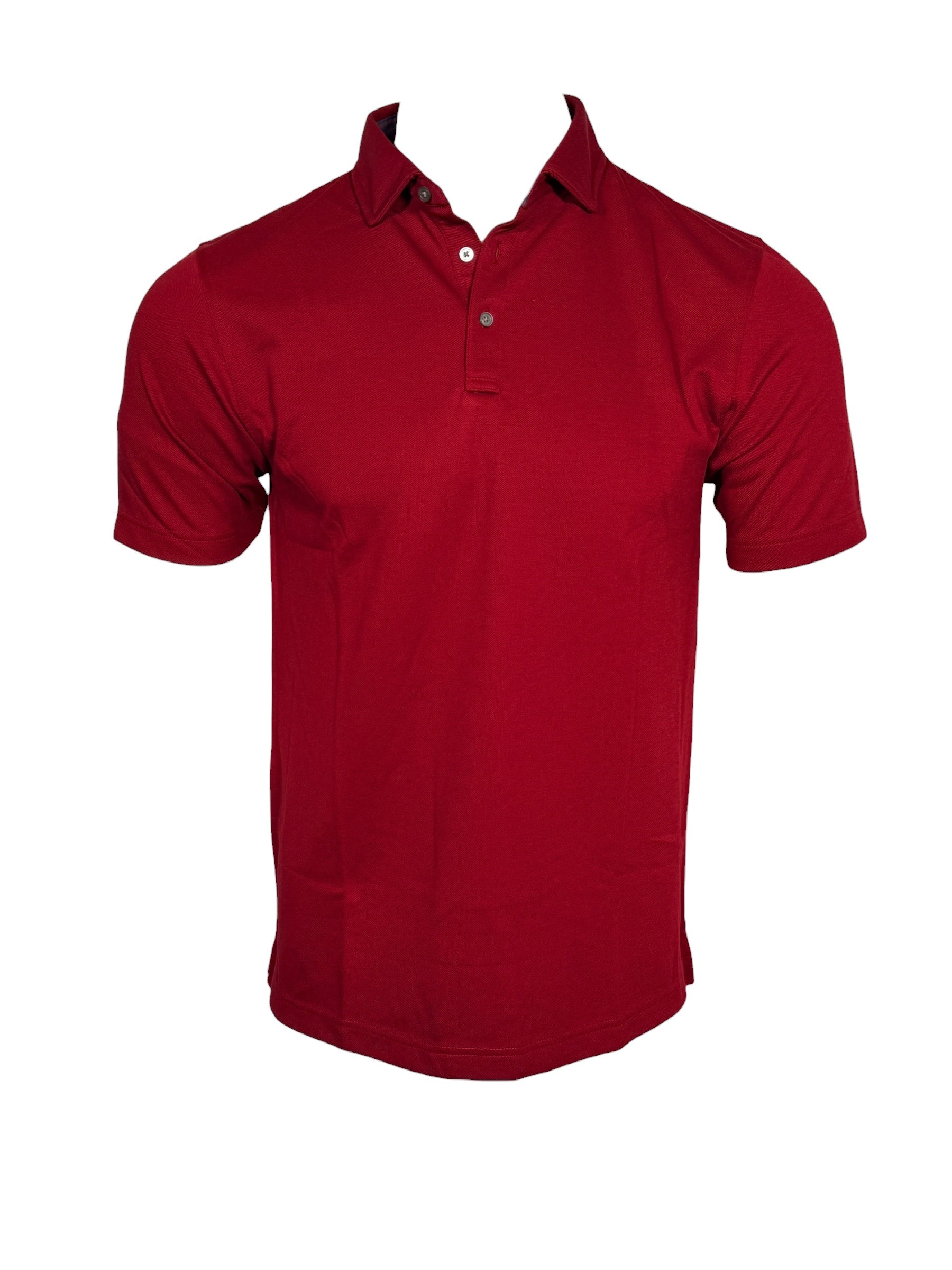 BUTTON DOWN MEN'S TECH PIQUE POLO - SOLID BURGUNDY