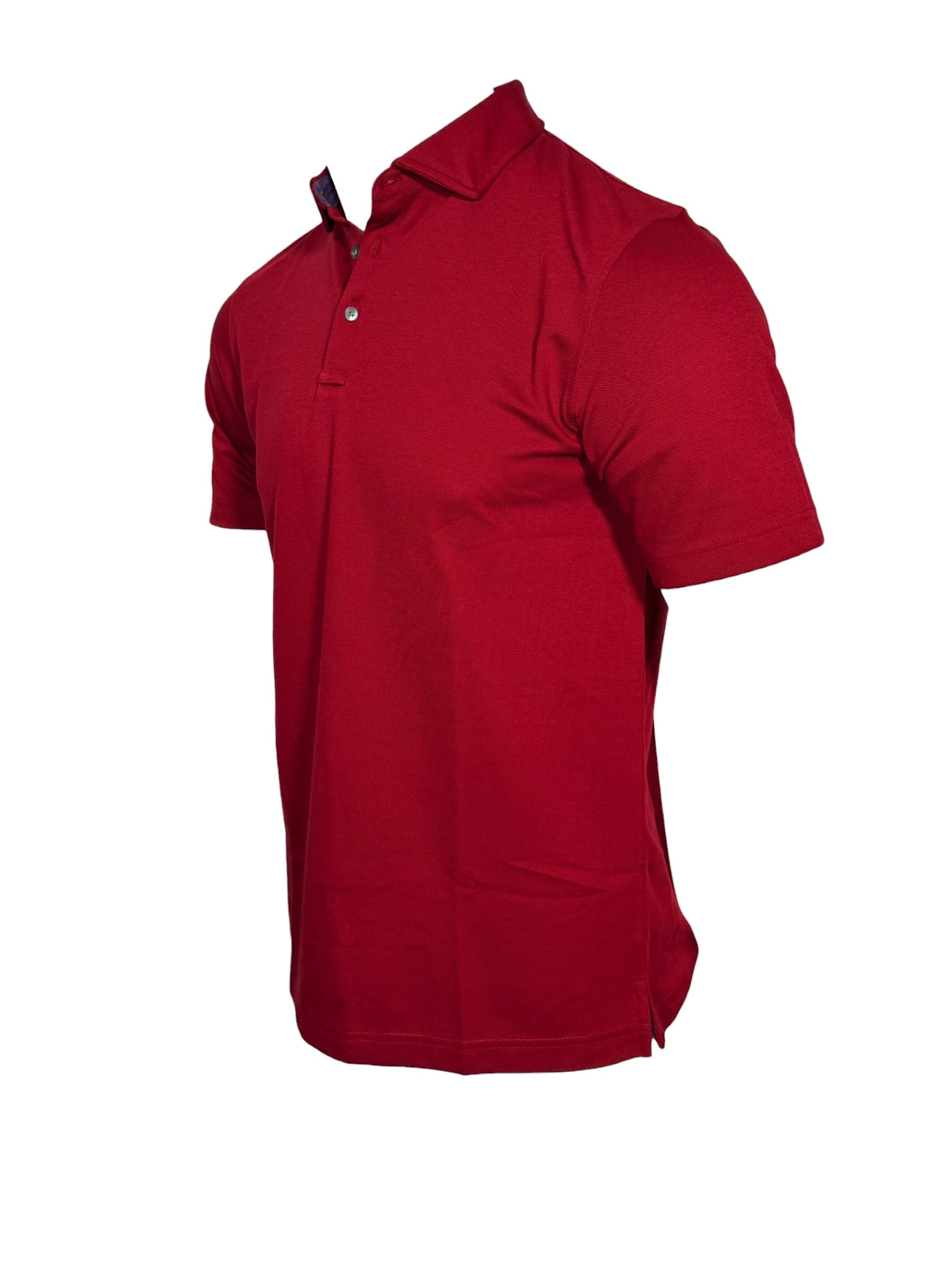 BUTTON DOWN MEN'S TECH PIQUE POLO - SOLID BURGUNDY