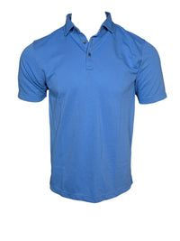 BUTTON DOWN MEN'S TECH PIQUE POLO - SOLID FRENCH BLUE