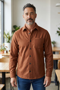 PAUL & SHARK - LORO PIANA STORM SYSTEM CASHMERE OVERSHIRT JACKET - TABASCO