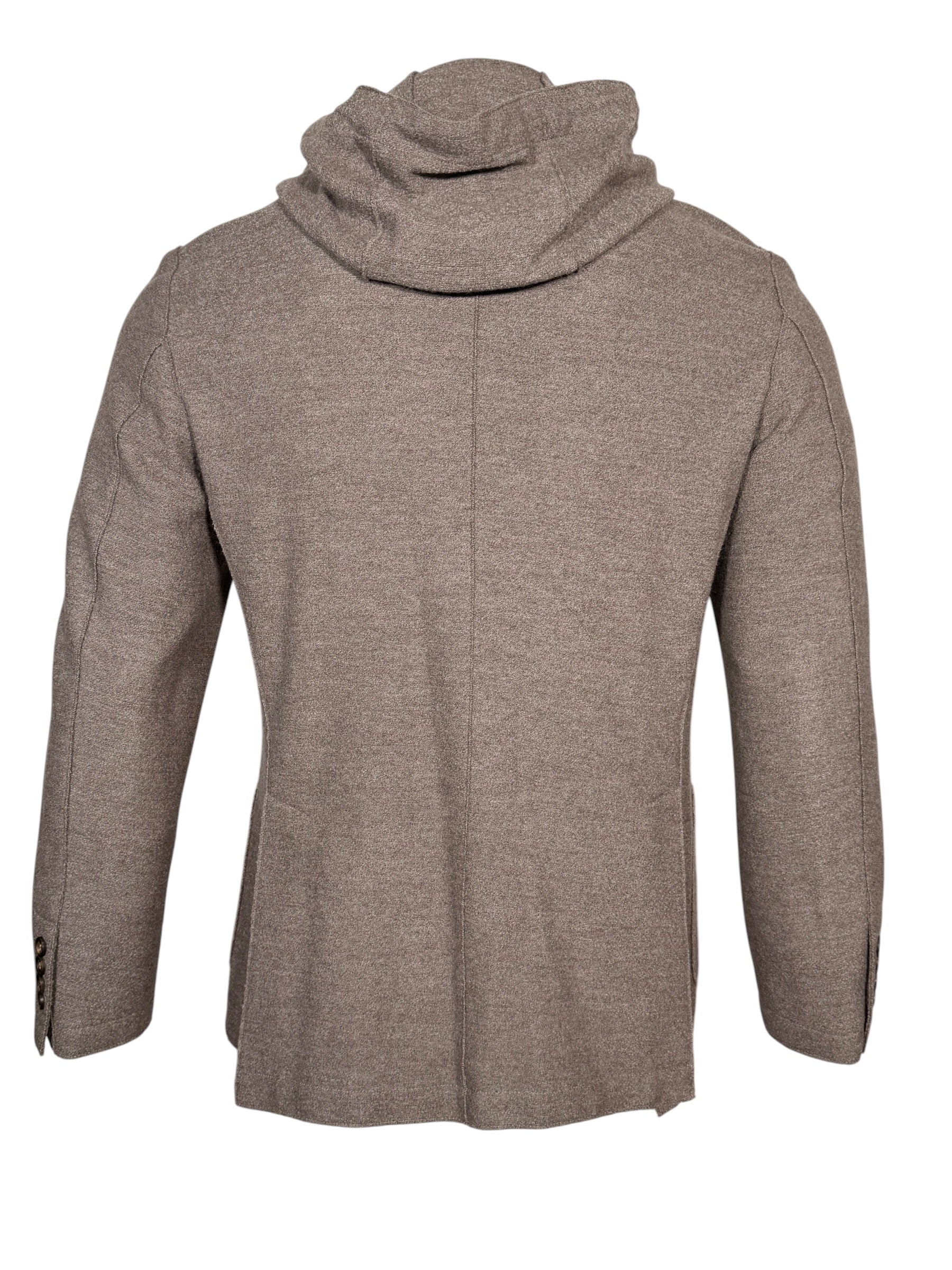 ELEVENTY - WOOL JACKET WITH REMOVABLE HOOD - CLAY