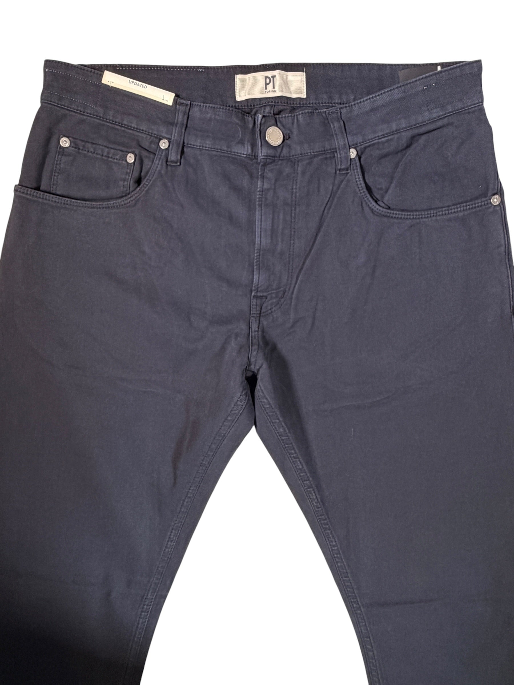 PT TORINO COTTON/CASHMERE STRETCH PANT - NAVY SCURO