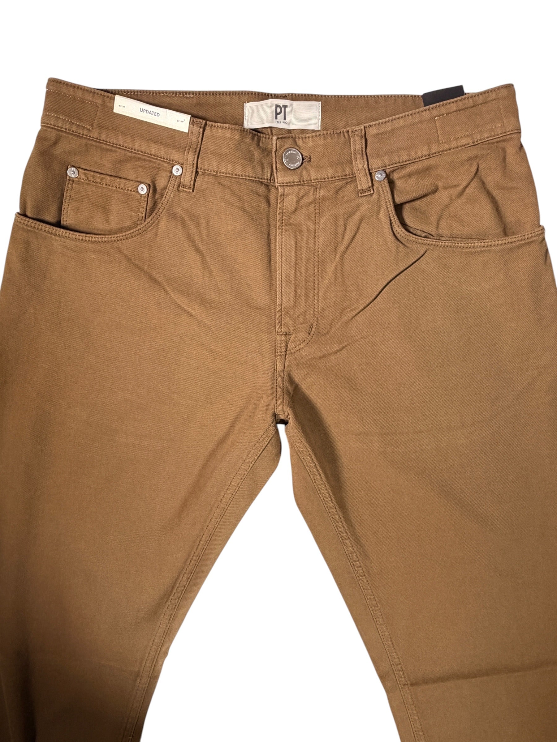 PT TORINO COTTON/CASHMERE STRETCH PANT - CASTORO