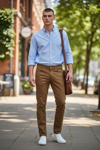 PT TORINO COTTON/CASHMERE STRETCH PANT - CASTORO