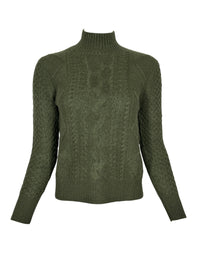 KINROSS CASHMERE MIXED CABLE MOCK SWEATER - HIGHLAND