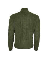 KINROSS CASHMERE MIXED CABLE MOCK SWEATER - HIGHLAND