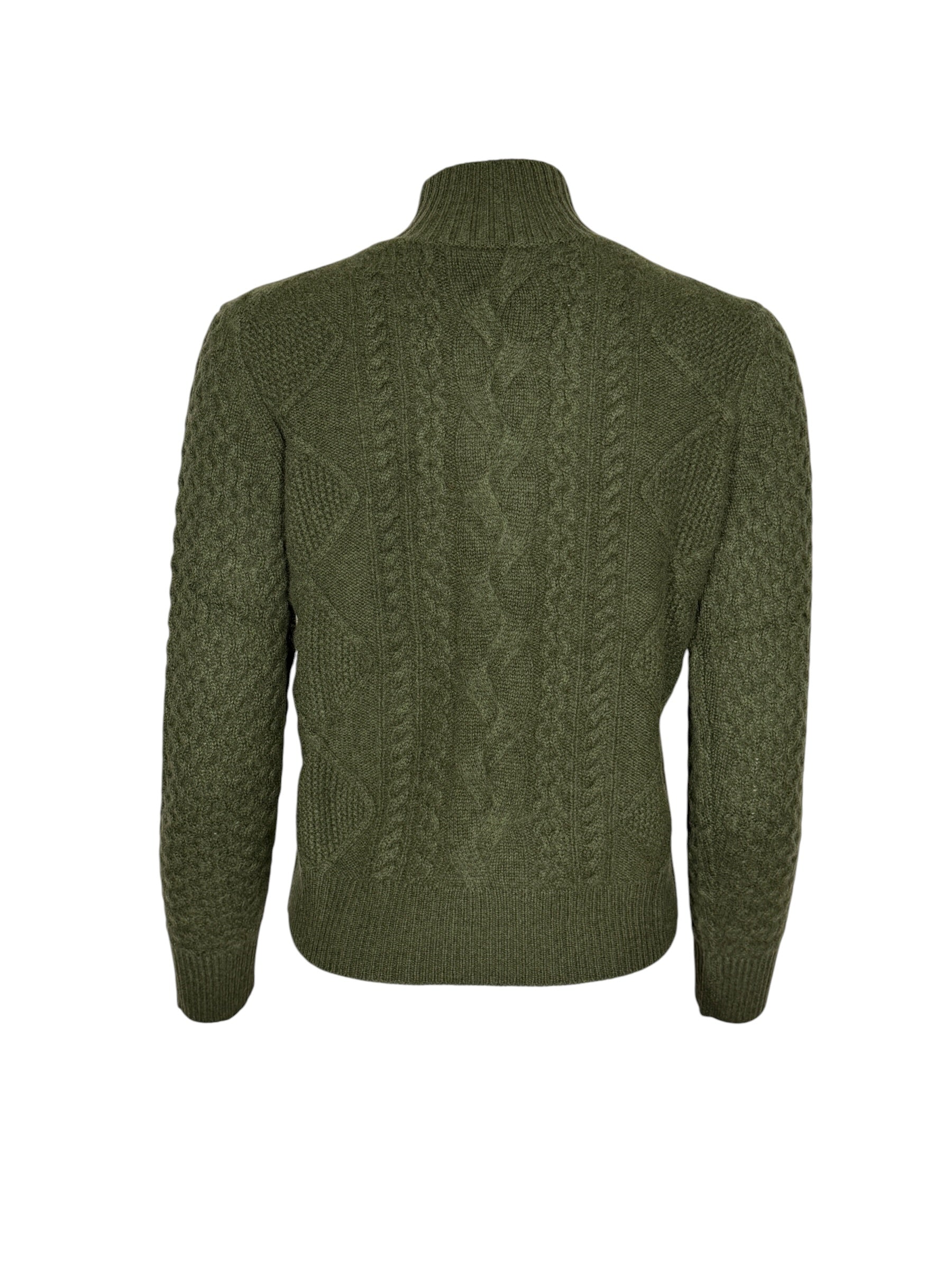 KINROSS CASHMERE MIXED CABLE MOCK SWEATER - HIGHLAND