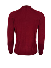 KINROSS CASHMERE HI LOW RIB TRIM FUNNEL SWEATER - CORDOVAN