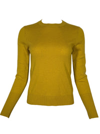 KINROSS CASHMERE MODERN CREW SWEATER - CITRINE