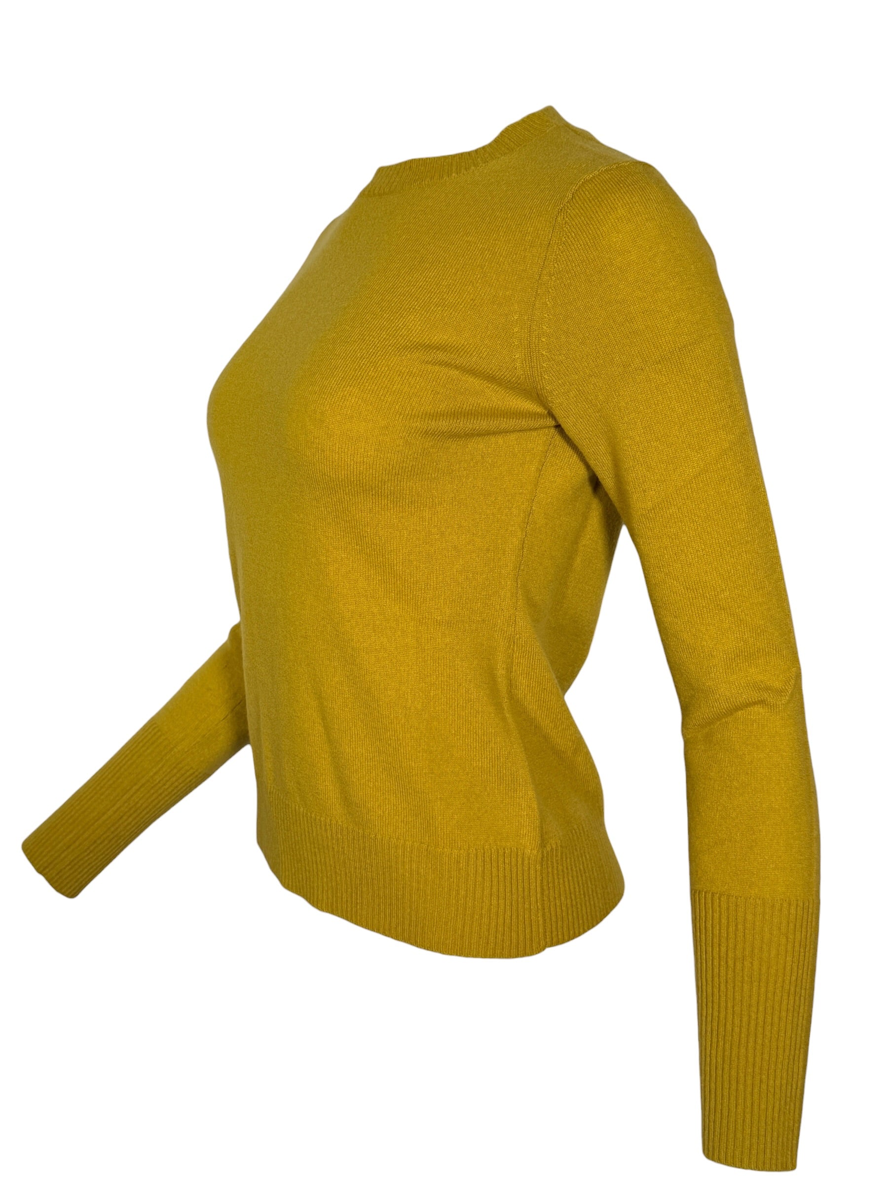 KINROSS CASHMERE MODERN CREW SWEATER - CITRINE