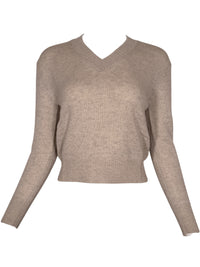 KINROSS CASHMERE LOFTY VEE SWEATER - AGATE