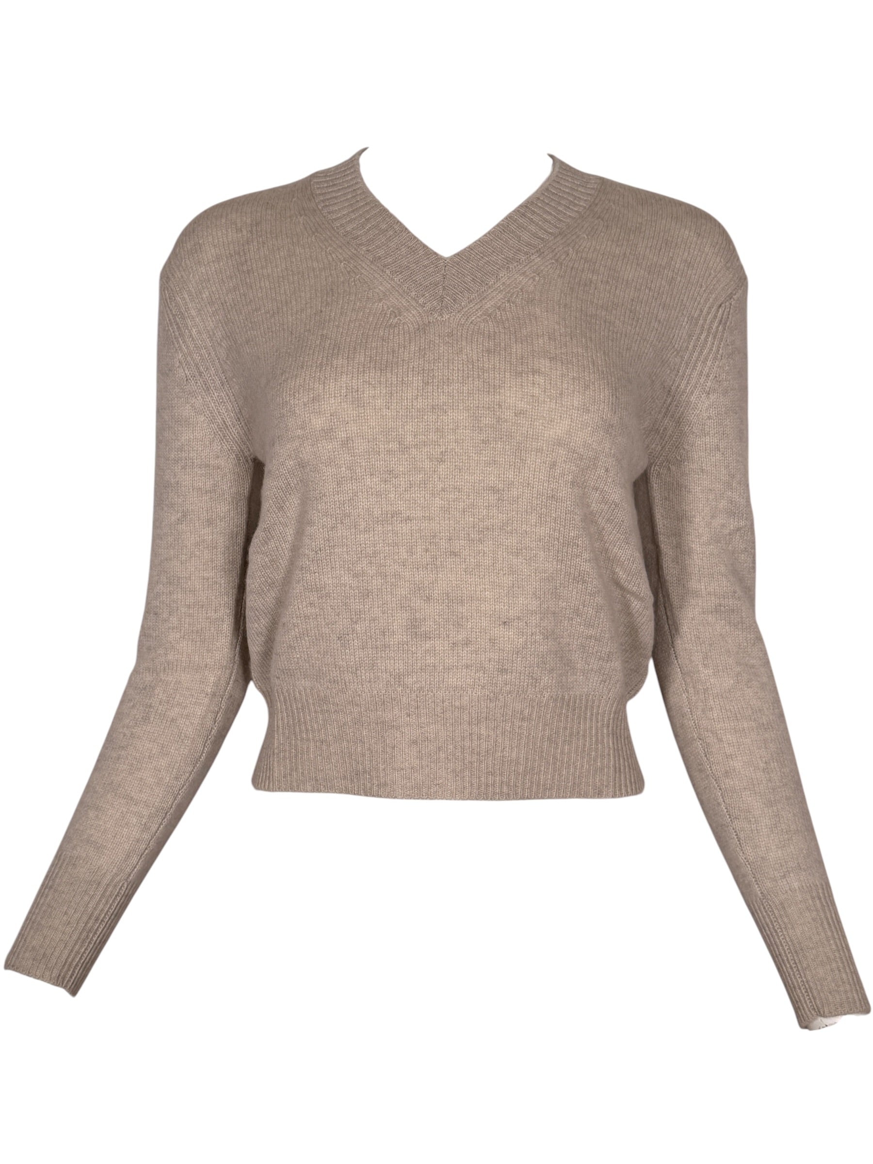 KINROSS CASHMERE LOFTY VEE SWEATER - AGATE