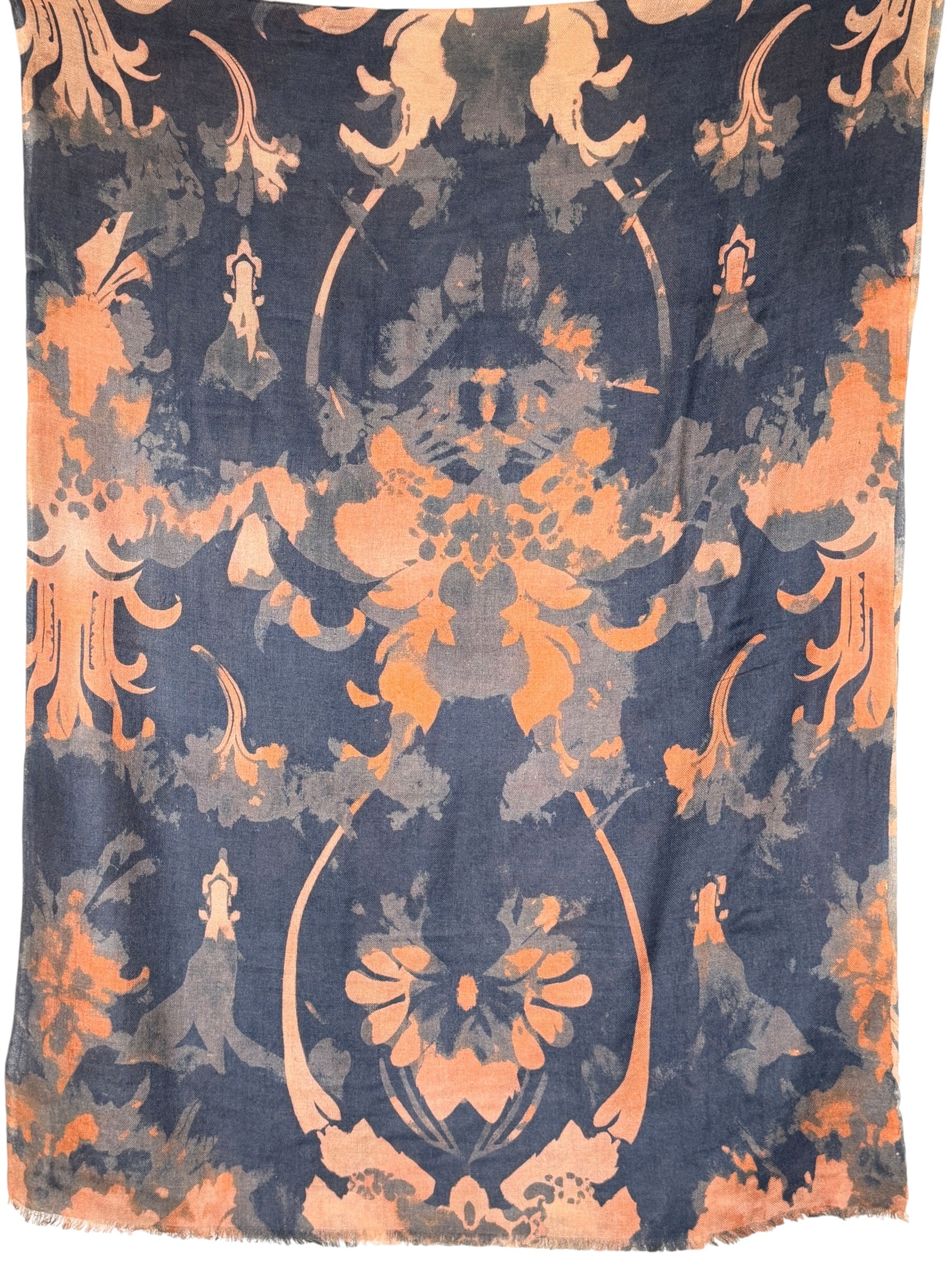 KINROSS TAPESTRY PRINT SCARF - NAVY MULTI