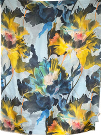 KINROSS HIGHLAND BLOOMS PRINT SCARF - HORIZON MULTI