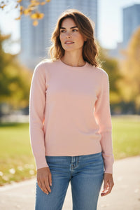 REPEAT CASHMERE PULLOVER - FEATHER PINK