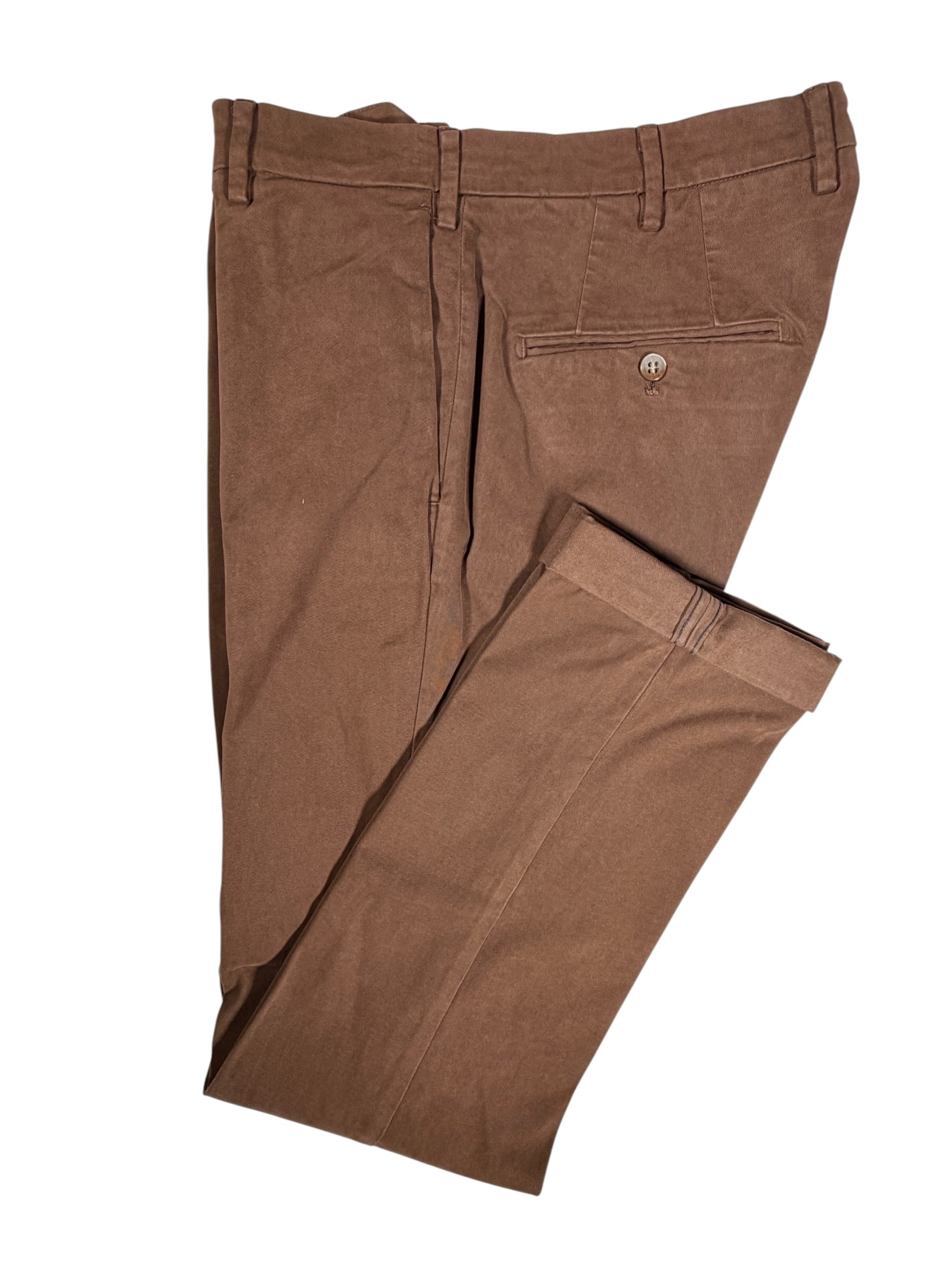 MASON'S MODAL/COTTON STRETCH TROUSER - DARK COCOA