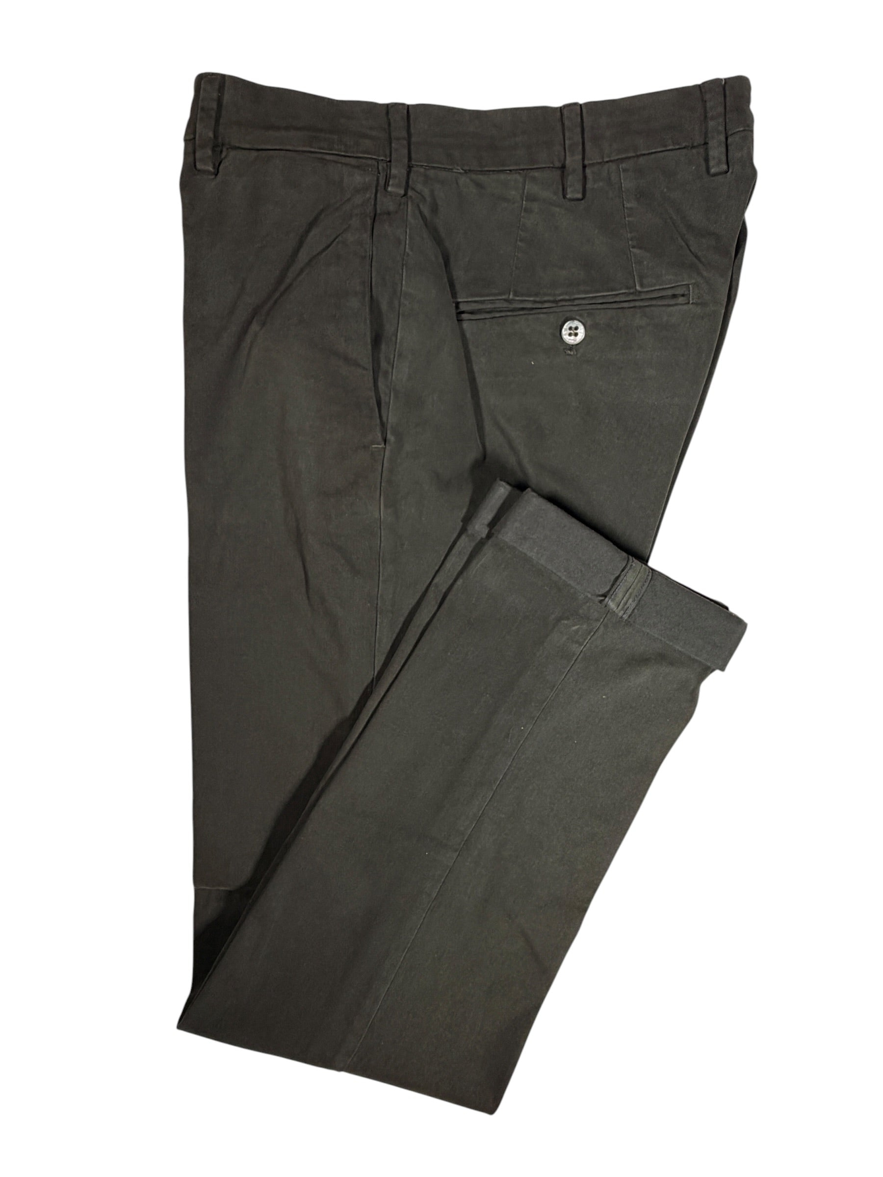 MASON'S MODAL/COTTON STRETCH TROUSER - DARK OLIVE