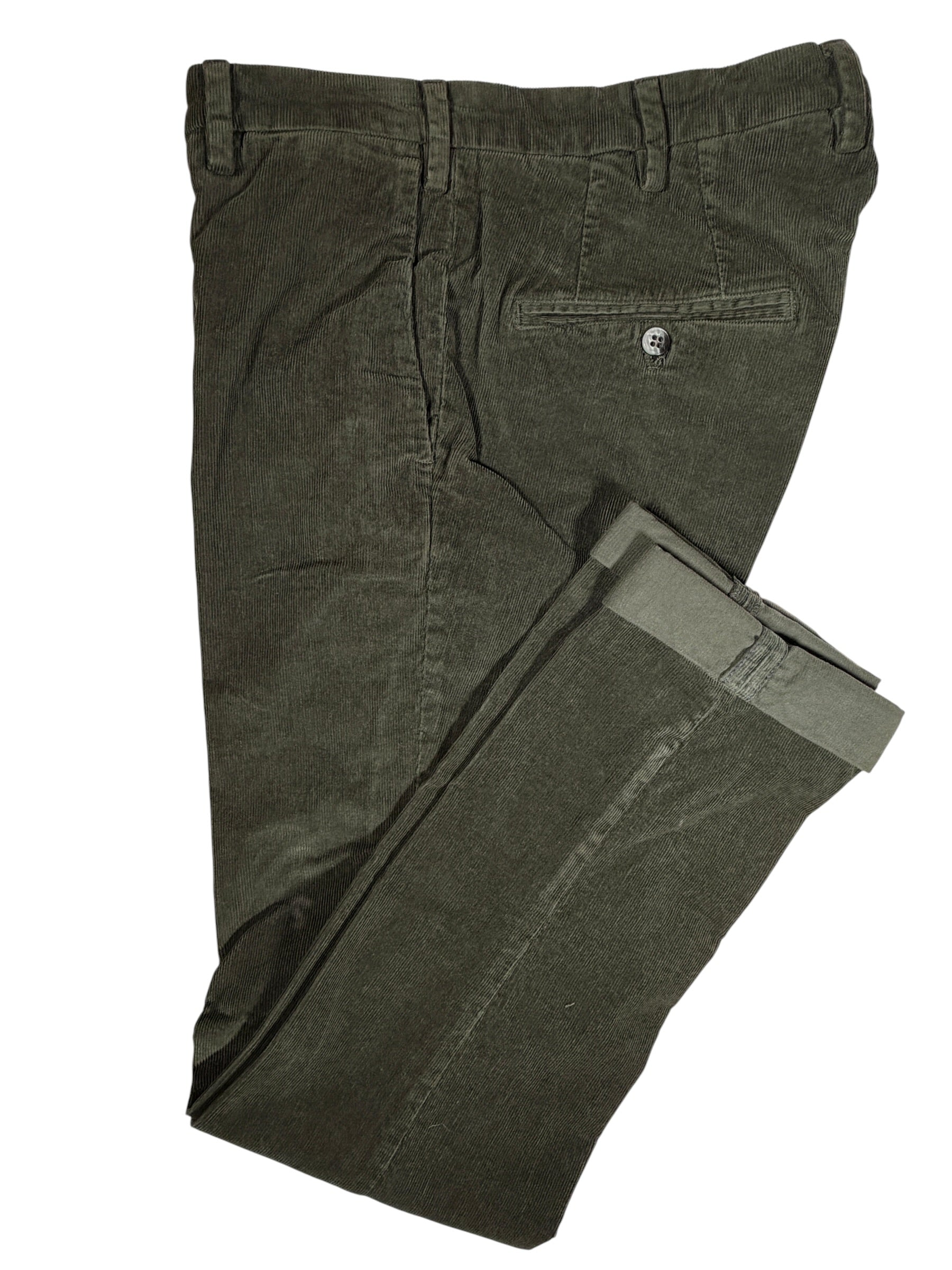 MASON'S COTTON STRETCH CORDUROY TROUSER - PINE