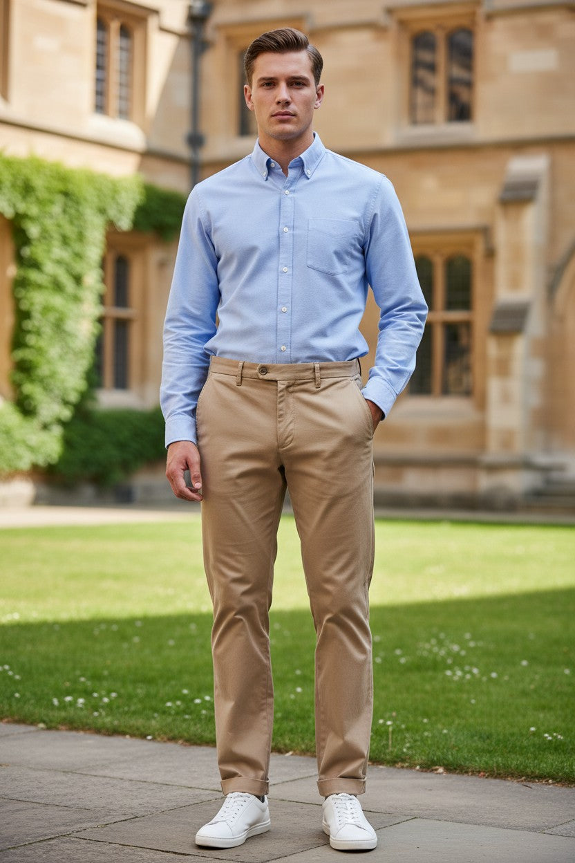 MASON'S MODAL/COTTON STRETCH TROUSER - SAND