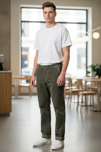 MASON'S COTTON STRETCH CORDUROY TROUSER - PINE