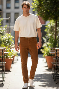 MASON'S COTTON STRETCH CORDUROY TROUSER - AUTUMN GOLD