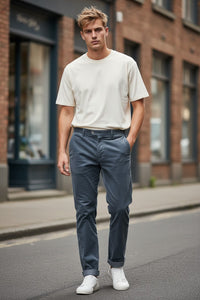 MASON'S COTTON STRETCH CORDUROY TROUSER - NIGHT BLUE