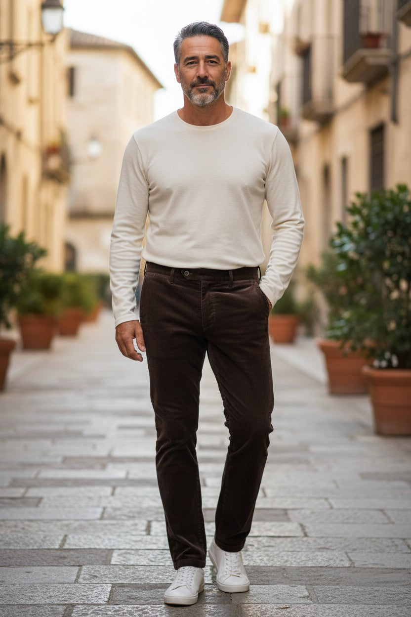 PT TORINO SUPER SOFT STRETCH CORDUROY TROUSER - MORO