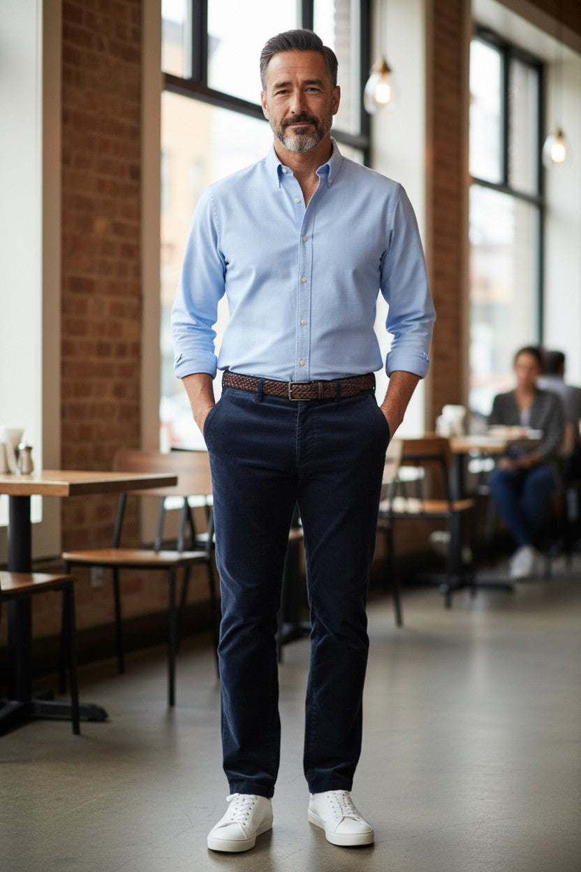 PT TORINO SUPER SOFT STRETCH CORDUROY TROUSER - BLU