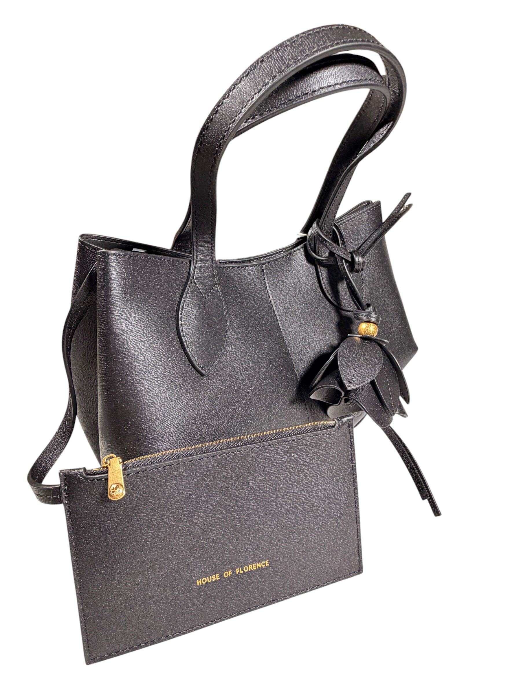 HOUSE OF FLORENCE - KAYLA PALMELLATO SMALL TOTE - BLACK